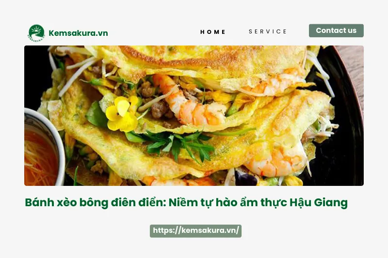 Bánh xèo bông điên điển: Đặc sản Hậu Giang không thể bỏ lỡ