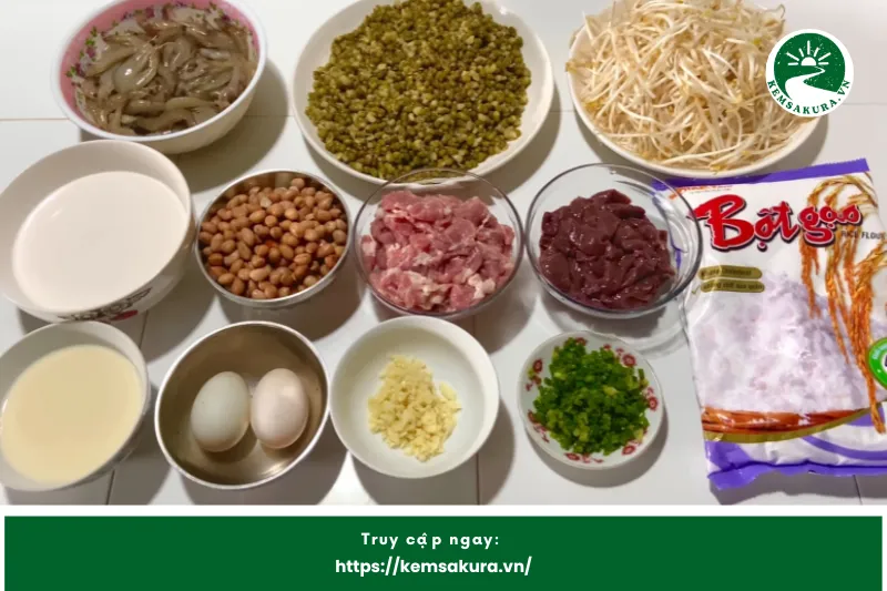 Nguyên Liệu Làm Bánh Cống Chuẩn Vị Hậu Giang